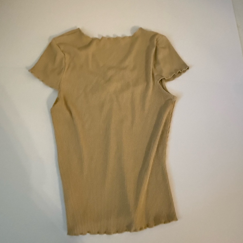 Double Zero Tan Ribbed Blouse - image 2